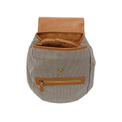 Wren Pinstripe Carmen Canvas Backpack  - L8211-04  -  Women  DEMIM 