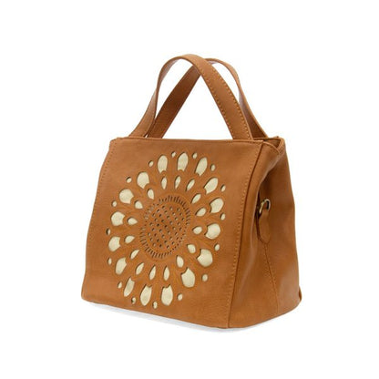 Flora Laser Cut Crossbody Tote  - L8225-121  -  Women  HAZELNUT 