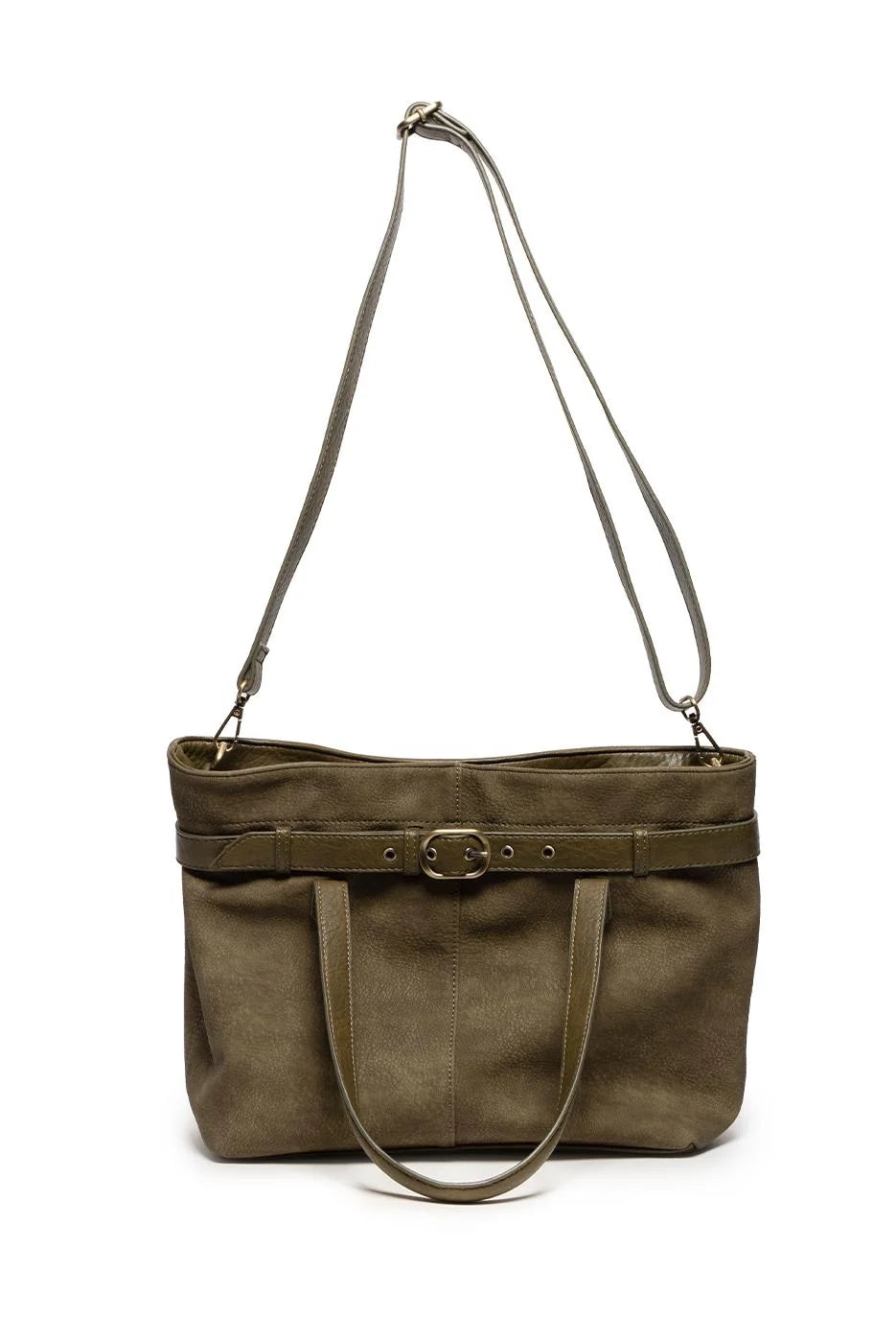 Joy Susan- Crossbody Dark Olive Geneva Medium Sueded Tote Women's L8371-03