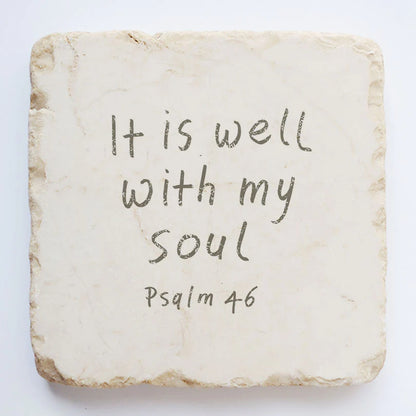 Picture Scripture Stone 2x2x1"Christian Quotes Multiple Styles 