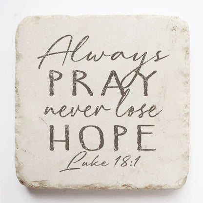 Picture Scripture Stone 2x2x1"Christian Quotes Multiple Styles 