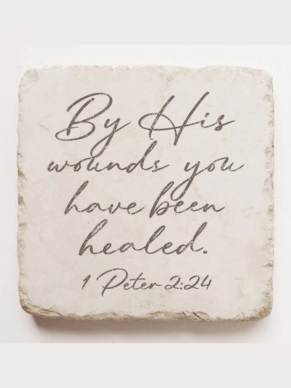 Picture Scripture Stone 2x2x1"Christian Quotes Multiple Styles 