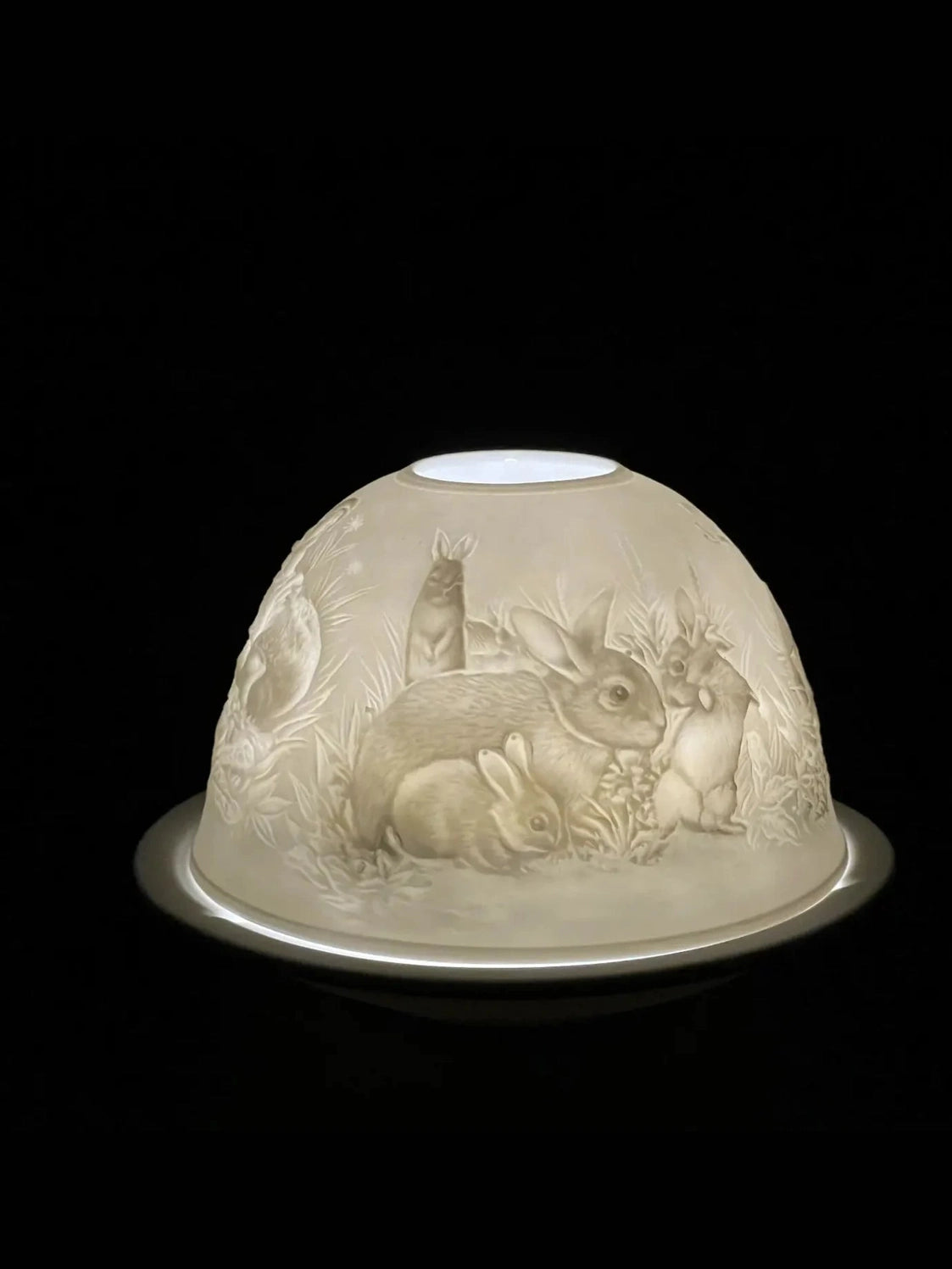 Luumii-Light Dome Bunny Porcelain W Led Base LD004