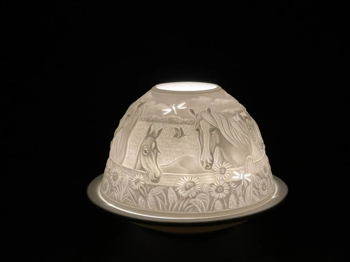 Light Dome Horse Porcelain W Led Base LD016