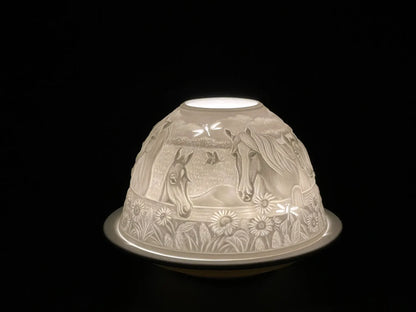 Light Dome Horse Porcelain W Led Base LD016