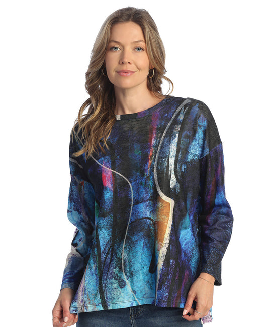 Jess & Jane LK7-1853 Women's Multi-colored Abstract Eclipse Tunic 