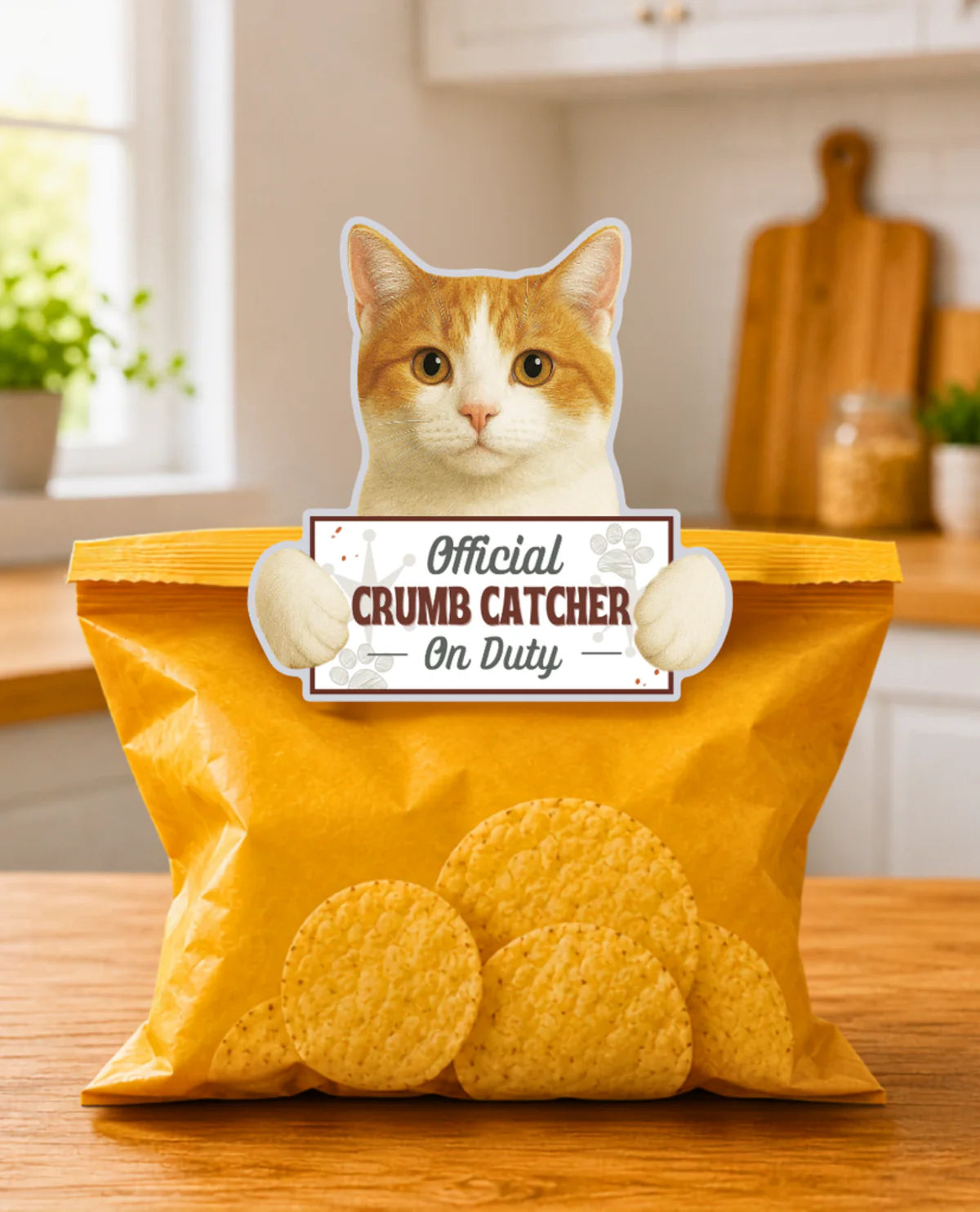 Chip Clip Magnet/Bag Sealer Orange& White Cat 249-10