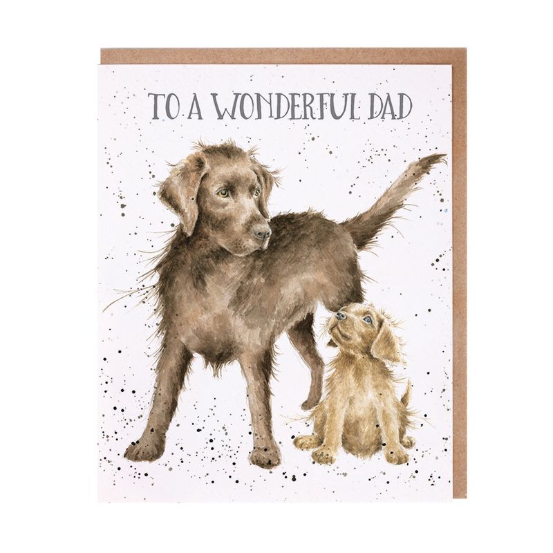 Card - AOC030 To a Wonderful Dad - Lab Dogs 