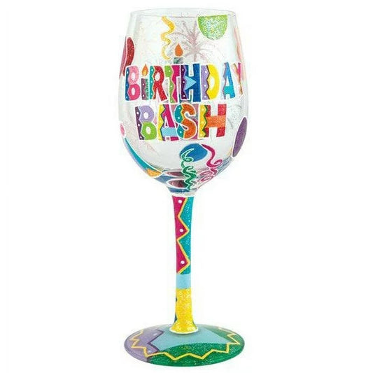 Glass  Wine  Birthday Bash 15oz  gls11-5526h 