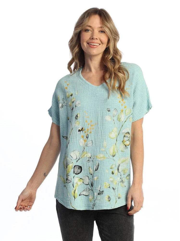 M104-1831 Kelly  Double Gauze Short Sleeve Women's Top