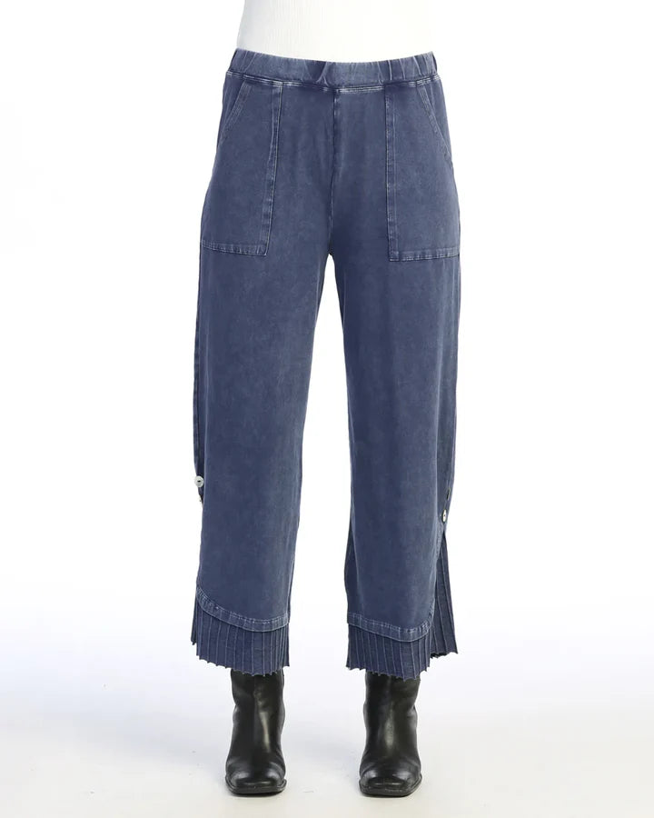 Jess & Jane M125 Denim Pant Wide Leg/Rib Contrast Women's 