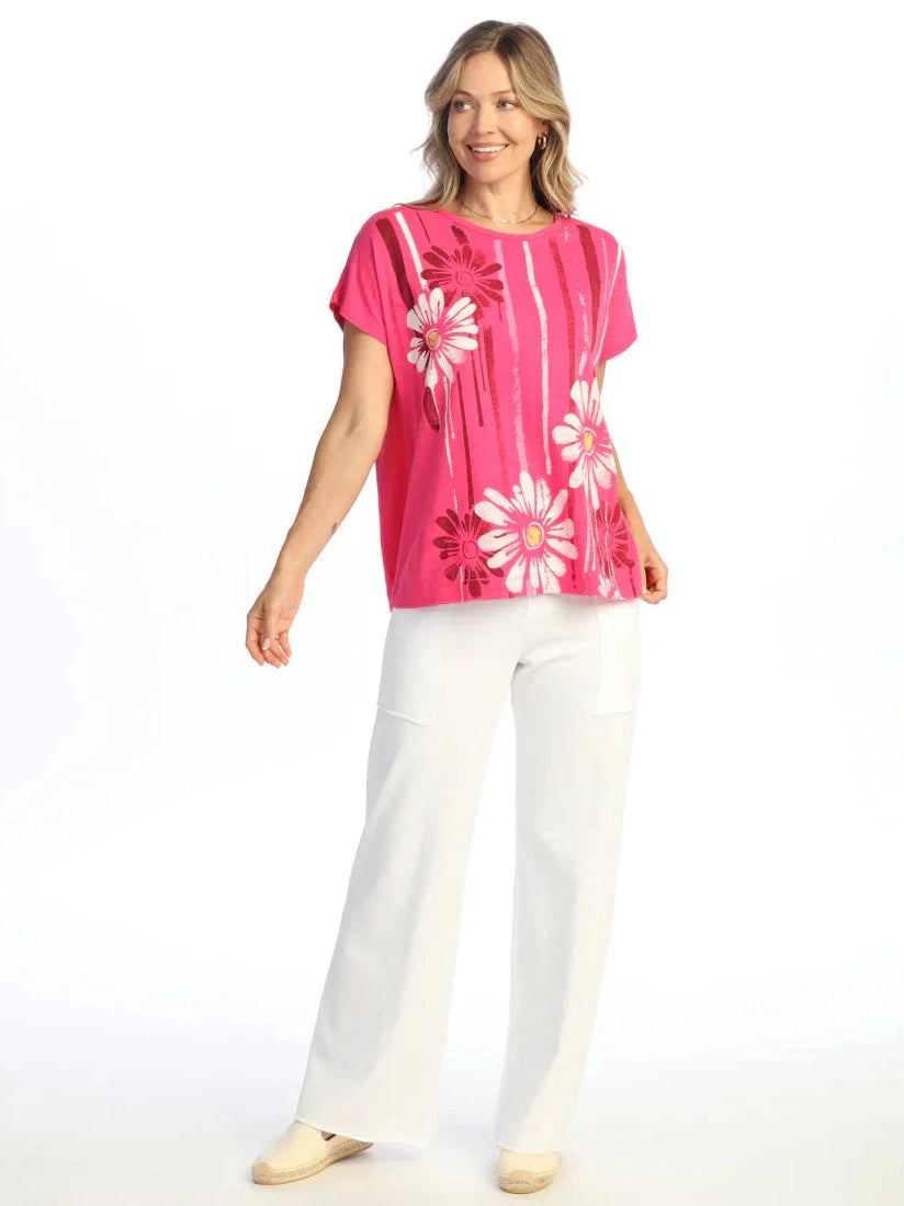 M137-2211 Groovy Fusa Short Sleeve&nbsp; Round Neck Women's Top