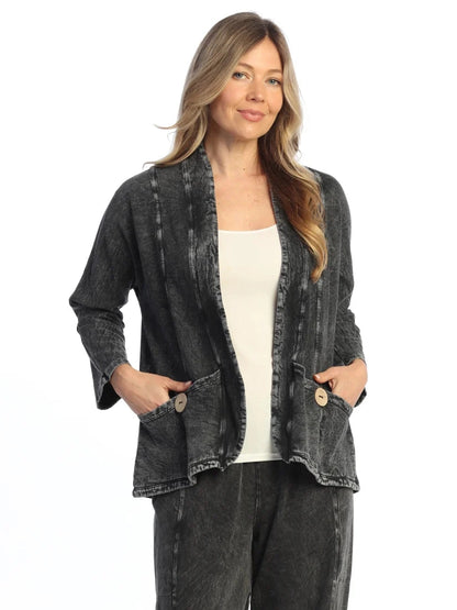 M144 Black Cardigan 2 Pocket Fleece Cotton Women's&nbsp;