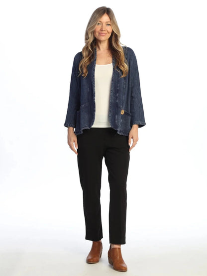 M144 Denim Blue Cardigan 2 Pocket Fleece Cotton Women's&nbsp;