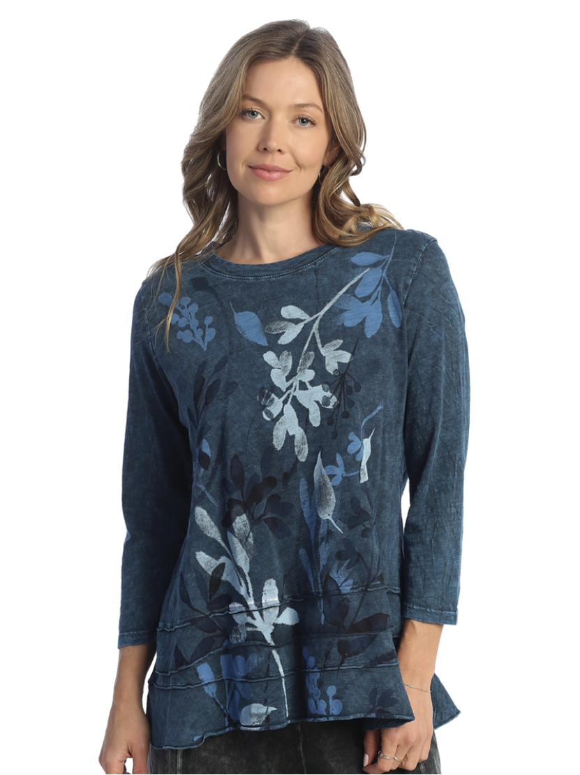 Jess & Jane M66-1877 Sapphire Verde Cotton Slub with Contrast Tunic ...