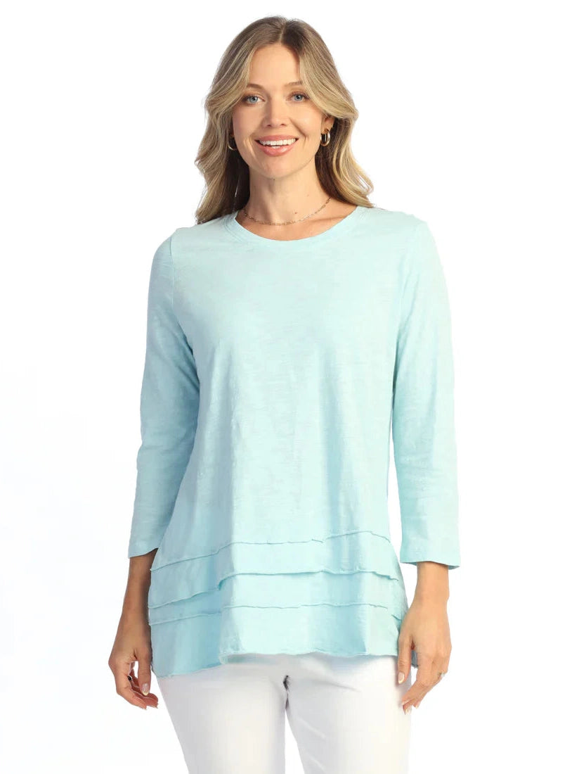  M66-RBN Robin Mint 3/4 Sleeve Mineral Washed Tunic Women's Top