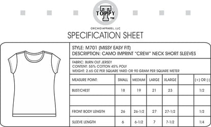T Shirt Burn Out Jersey White Crew Neck Short Sleeve Women's M701W