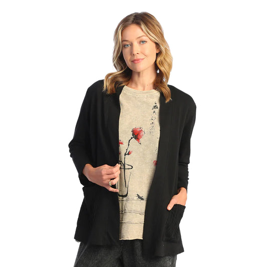 Jess & Jane M95 - Black Cardigan - mineral wash picture looks darker 