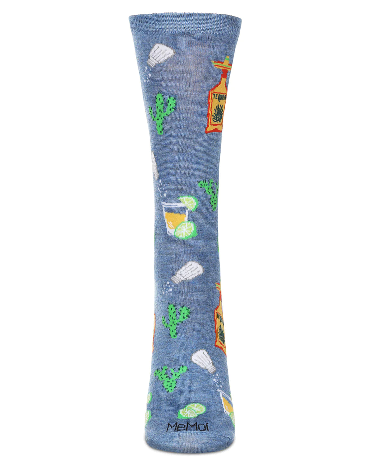 Women's Sock-Tequilla & Lime Bamboo Crew-Denim Heather-Mcv08509 