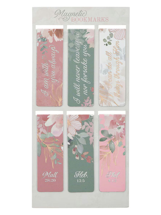 Magnetic Bookmark Foiled Floral Mgb100