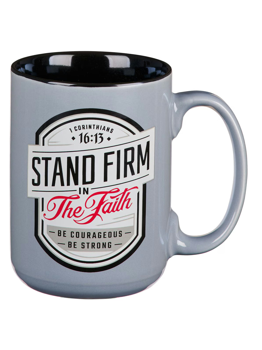 Mug&nbsp; Man Of God 1Cor.16:13 Grey/Black 14oz Mug1098
