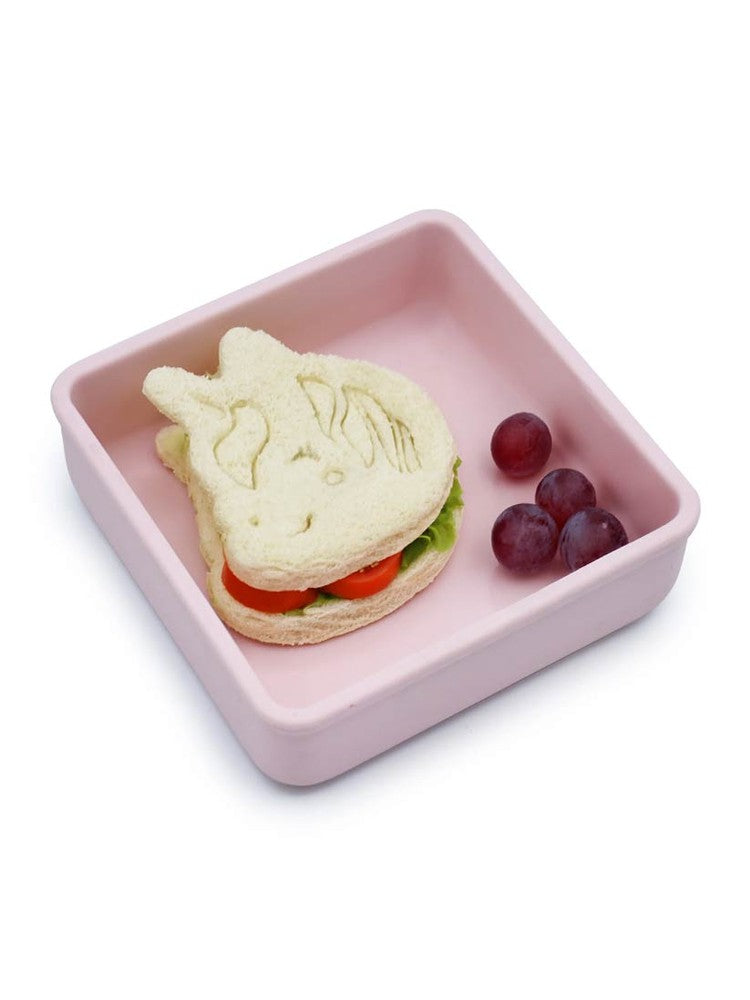 Sandwich Cutter Dish Cat/Unicorn Pink/Purple  24070