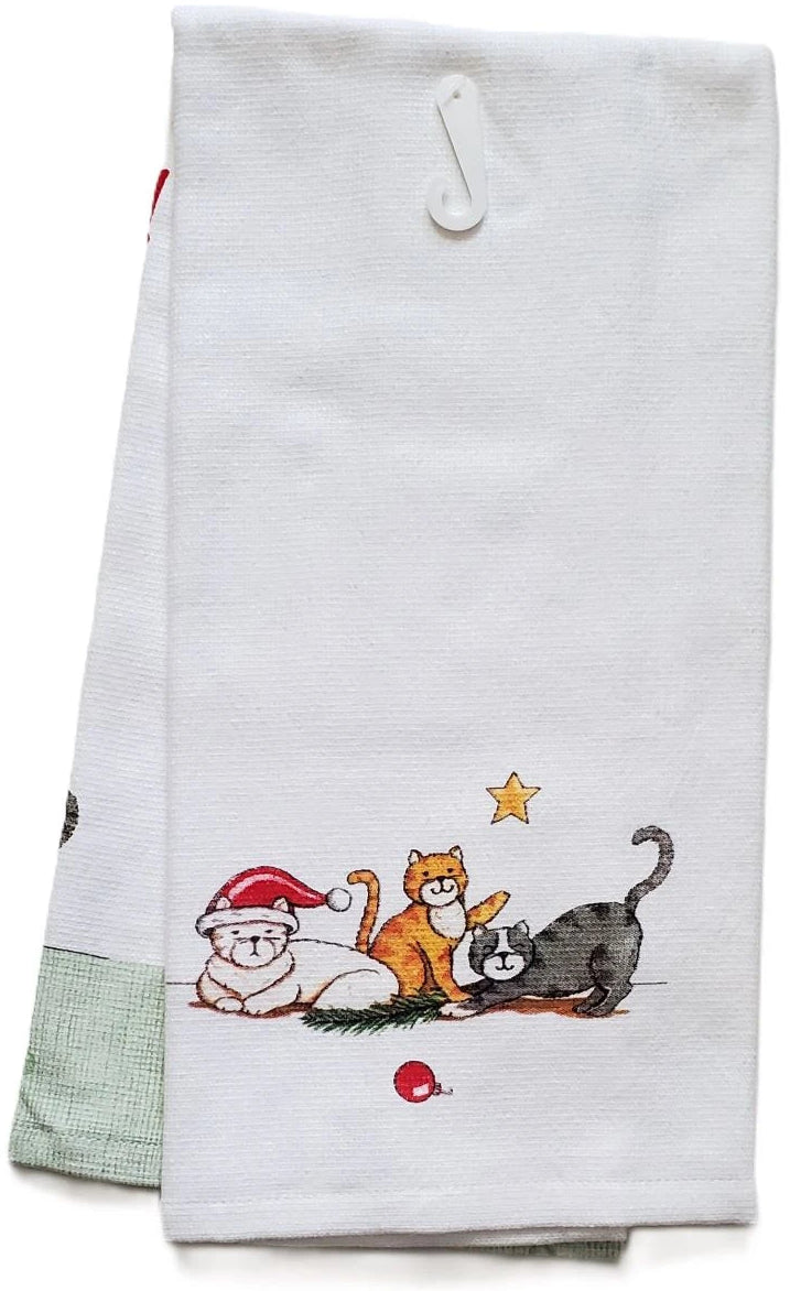 Tea Towel Meowy Cat Christmas  Dual Purpose Towel H7062