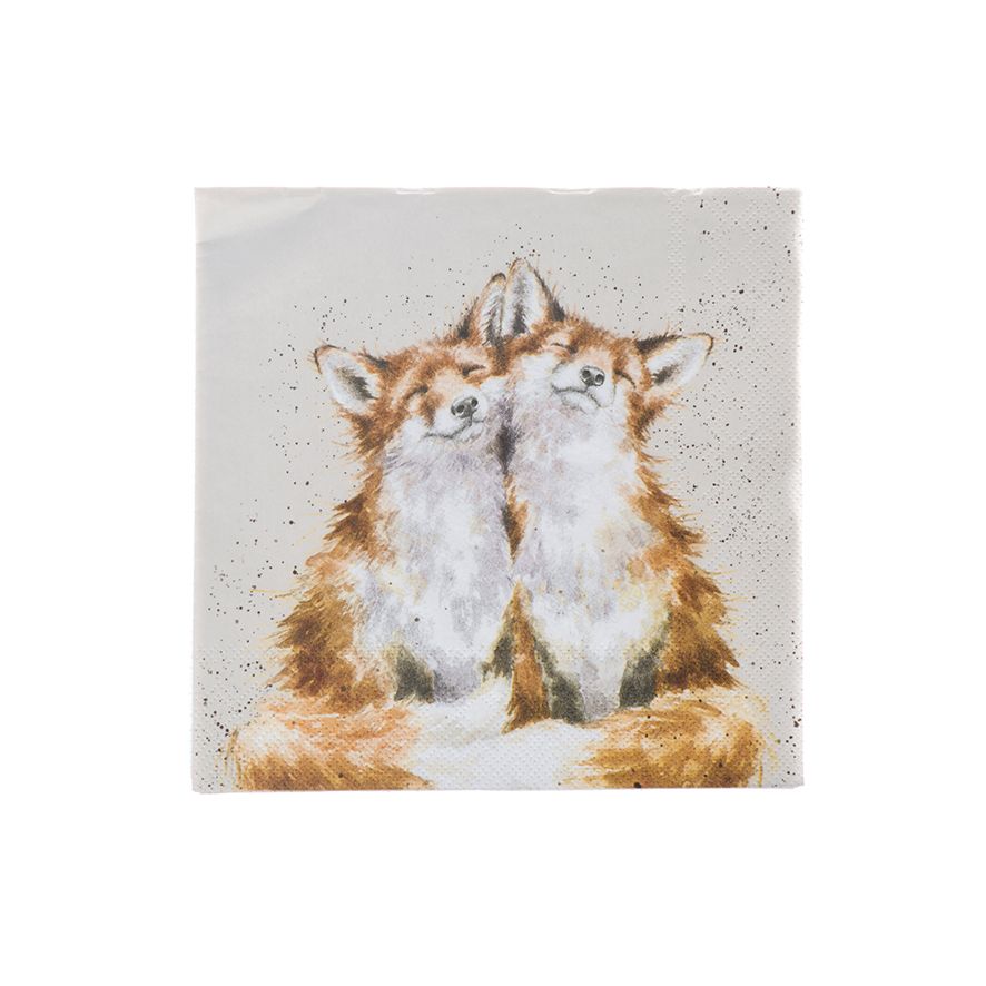 Paper Cocktail Napkins - K034 - Contentment Foxes 