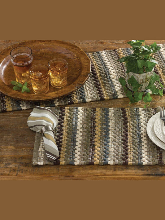 Park Designs- Placemats&nbsp;Woven Mineral Stripe Chindi 647-01