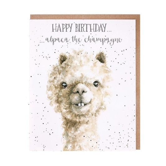 Card -  AOC125 - Happy Birthday - Alpaca the Champagne 