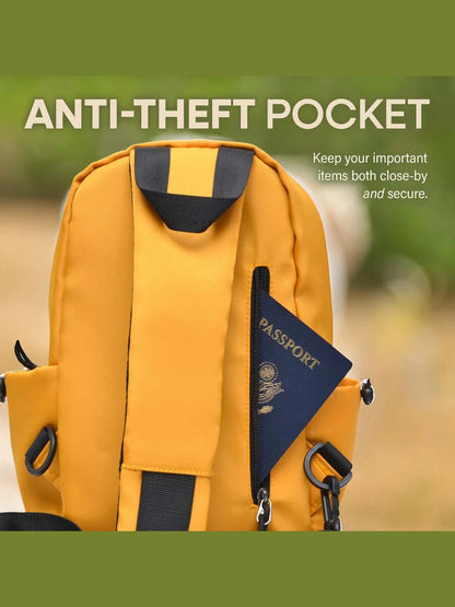Sling Bag Light Weight Nylon Olive Anti Theft 50629