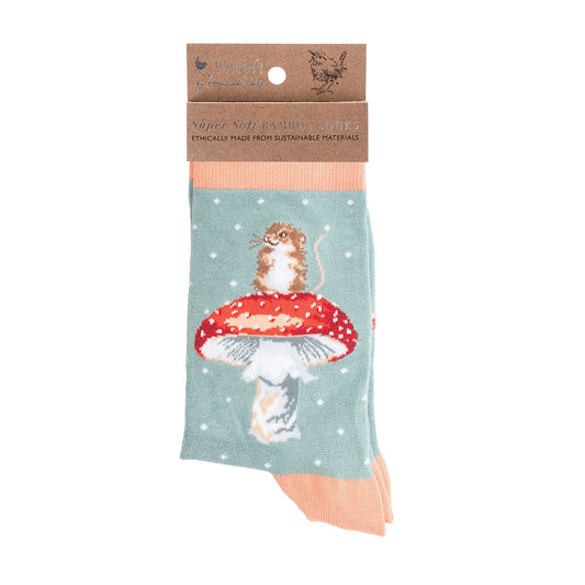 Women's Bamboo Mouse Socks - SOCK022 Fungi 