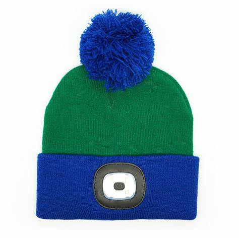 Beanie Hat   Night Owl Lighted Green Kids  Ngtsk-Grn 