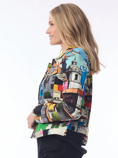 Jacket&nbsp; Porto Colour Button Front Long Sleeve 23145