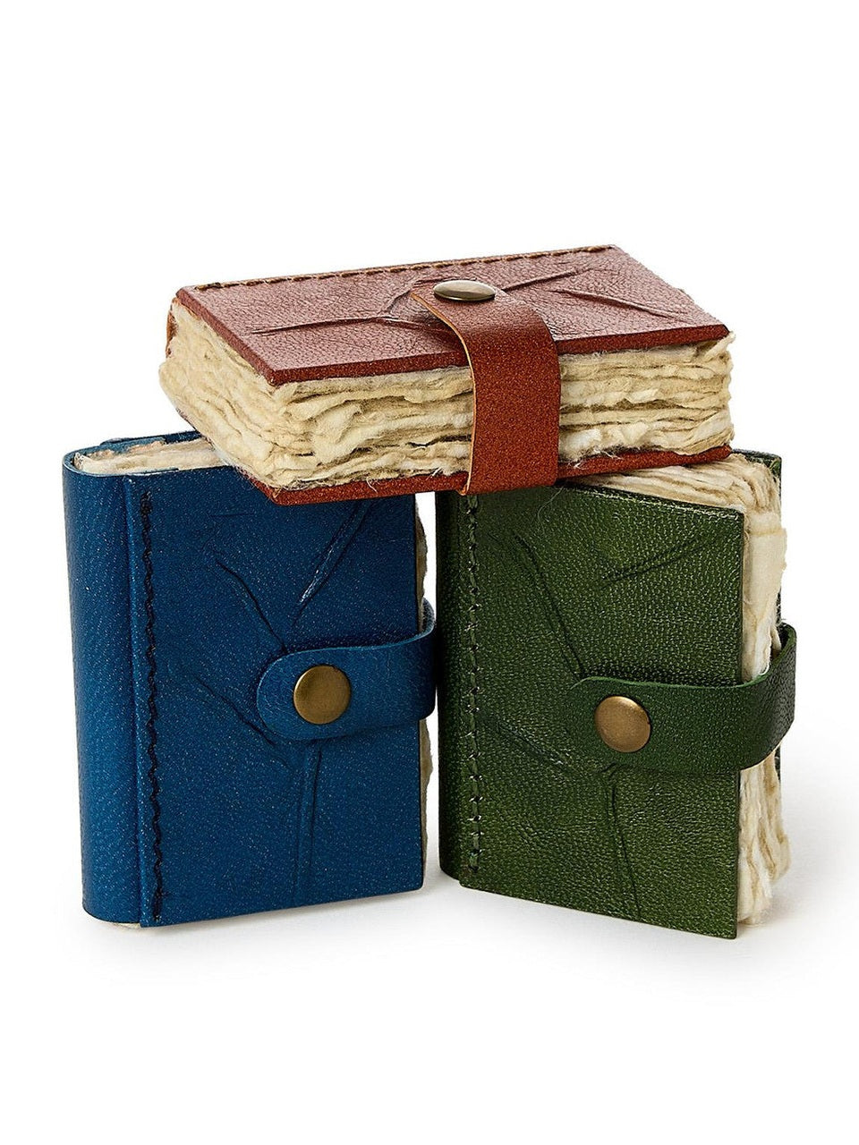 Mini Journal Crushed Leather With Deck Ledge Paper/Snap Closure 55677