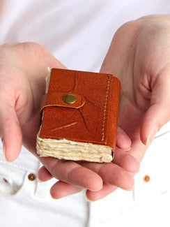 Mini Journal Crushed Leather With Deck Ledge Paper/Snap Closure 55677