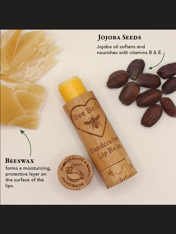 Lip Balm Pomegranate &amp; Mango Year Around&nbsp; Wooden Container&nbsp;