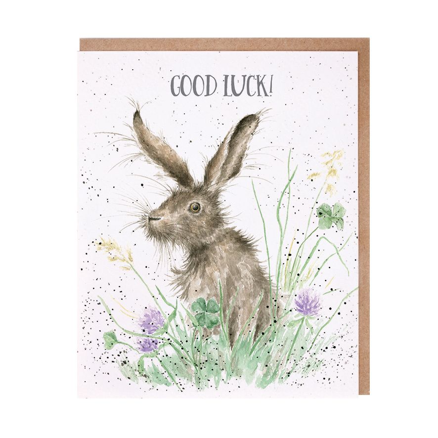 Card - Good Luck - Rabbit in Clover 