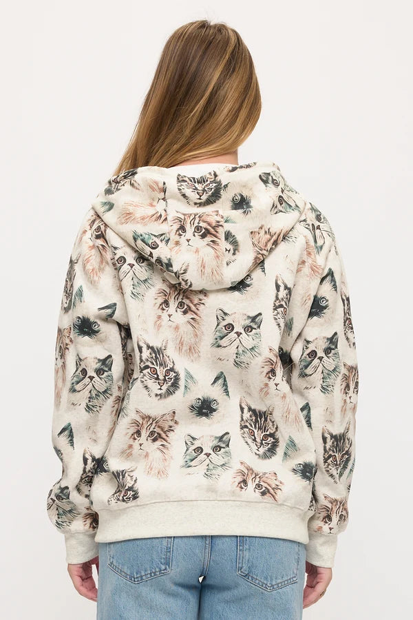 SM-Jacket Persian Cat Faces Zip-Up Hoodie HO176