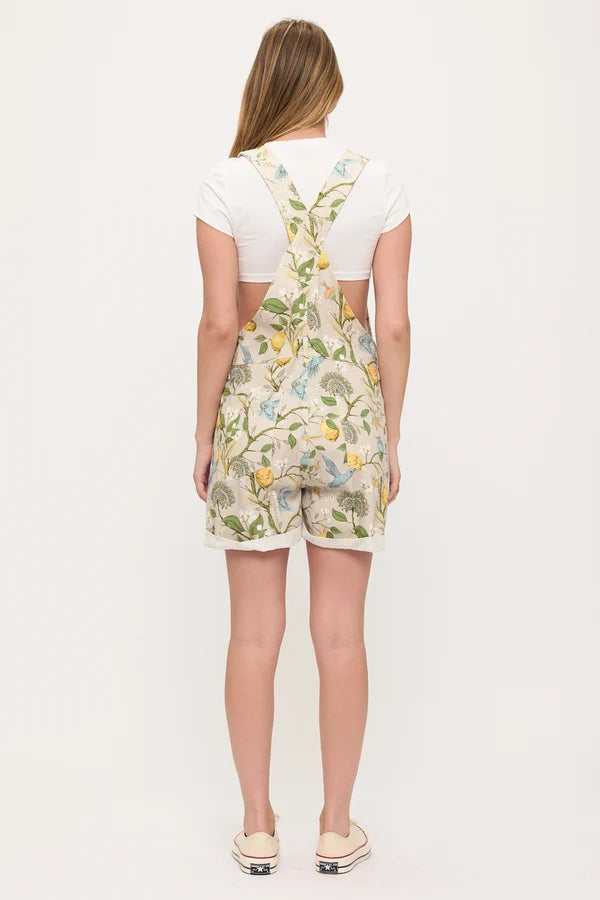 Overalls Shorts Lemon Blossons & Hummingbird  Shorttails AW2695