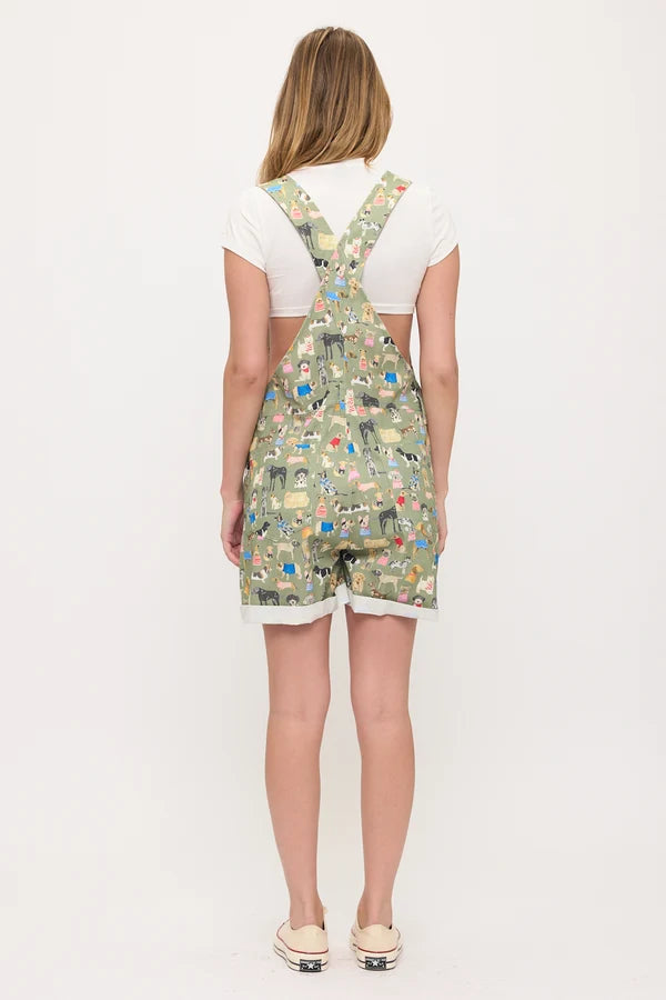 Overalls Shorts Dogs on Vacation AW2694