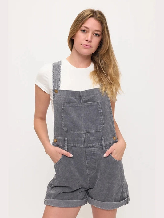 Overalls Shorts Grey Corduroy  Shorttails SM26118G