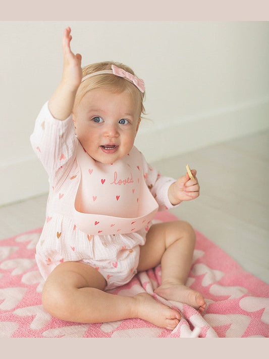  Bubble Romper Long Sleeve Pink Bubble Hearts 3-6 Month  R1425