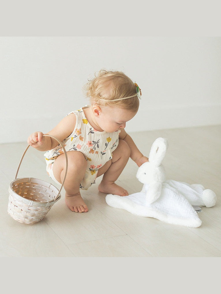 Sleeveless Bubble Romper White/Yellow Floral 3-6 Month  R1426