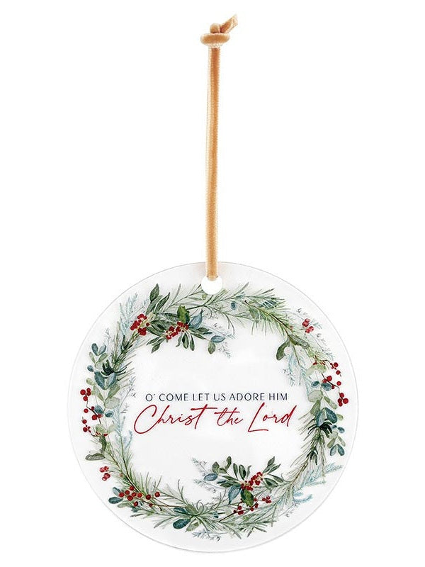 Christmas Ornament O Come Let Us Adore Hanger 3"Round&nbsp; 3x3" R7696