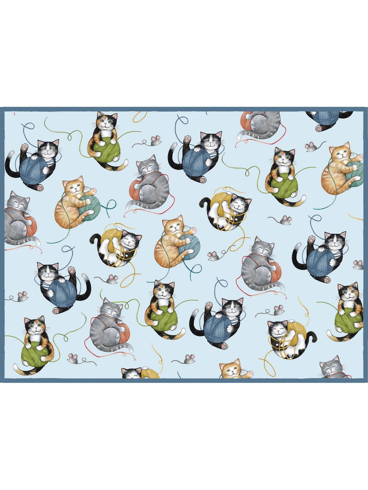 Drying Mat Countertop Micro Fiber Curious Kittens Blue R7912 