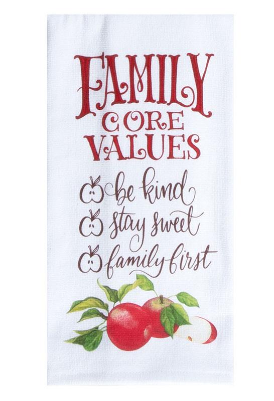 Tea Towel  Family Values  Dual Purpose Terry R7973