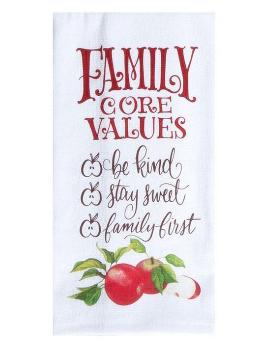 Tea Towel  Family Values  Dual Purpose Terry R7973