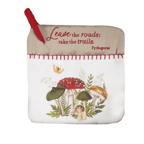 Pocket Mitt Pot Holder Botanical Mushroom 8"x8" R8212