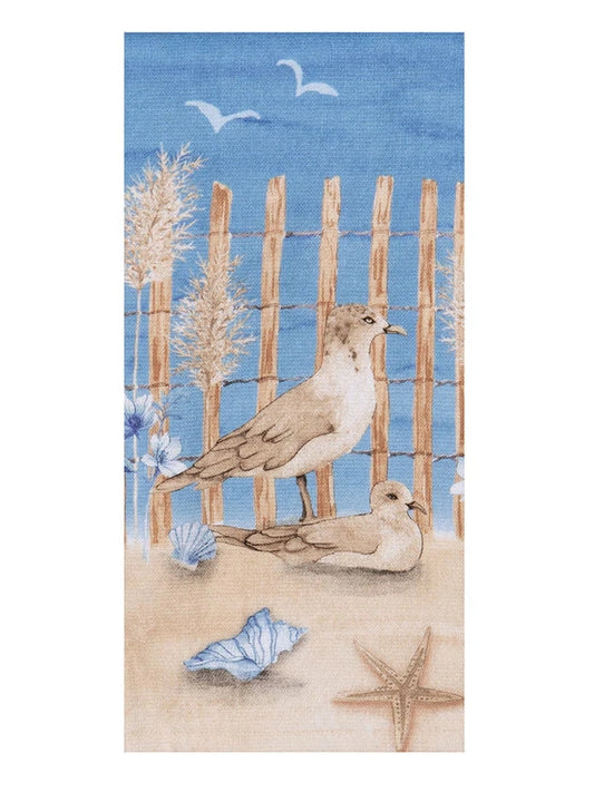 Tea Towel Beach Vibes Blue Seagull Dual Purpose Terry R8353